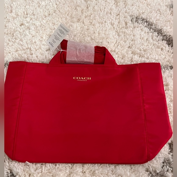 Coach Fragrance Red Tote Bag Travel Handbag Shopper Purse + freebies - Picture 3 of 15